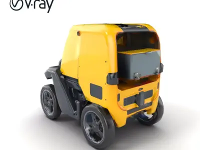 Autonomous Delivery Robot Compact Model Pack Low-poly 3D model