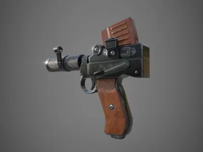 Pistol using a rifle ammo Low-poly 3D model
