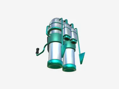 Jetpack C09 Aluminum - SciFi Character Design Low-poly 3D model