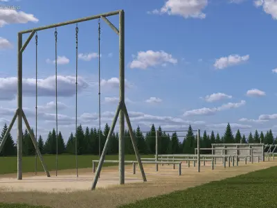 Military Obstacle Course Old Fur 3D model