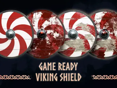 Viking Shield 2 - Battleworn collection 3D Model Pack