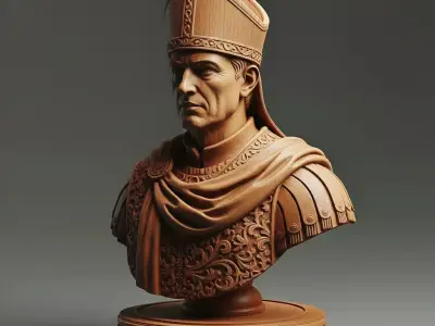 Medieval Roman Bishop Chess Piece 3D print model