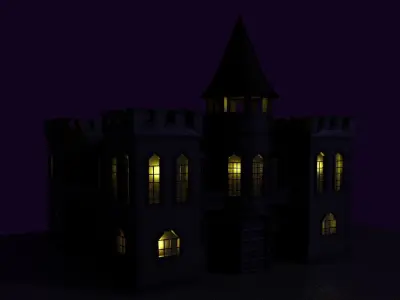 Castle Low-poly 3D model 3