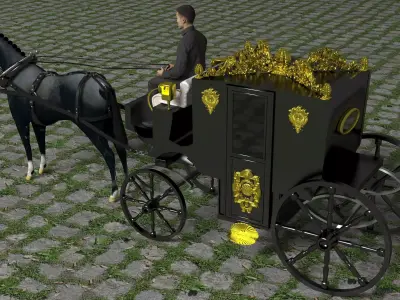 Black Pearl Carriage 3D model