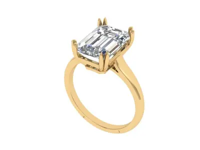Emerald Soliter Ring 3D print model