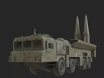 Russian K720 Iskander SS-X-26 Campaign tactical missile Low-poly 3D model