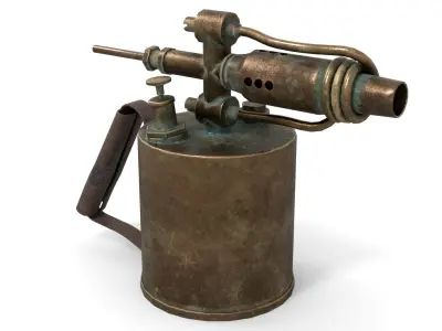 Blowtorch 1 gas lighter from late century Low-poly 3D model