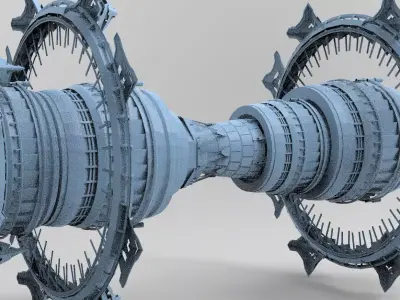 Sci Fi Alien pulsar Fusion array 1 3D model