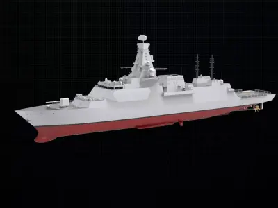 Frigate ship 3D model