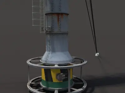 Chimney Factory Low Poly 3d Model Low-poly 3D model