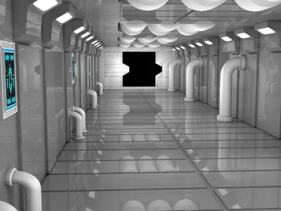 Sci Fi Corridor 3D model 164