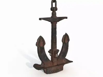 Old rusty anchor   3D model