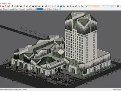 Sketchup Commercial Complex 160 3D model