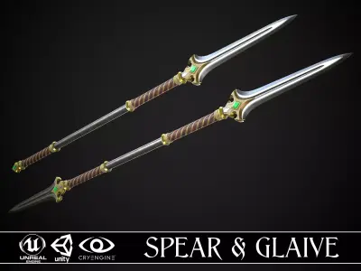 Spear and Glaive A3 Low-poly 3D model