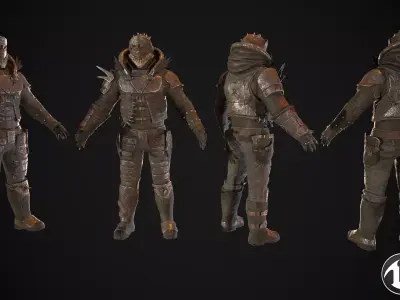 Skull armor 4 Low-poly 3D model