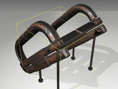 Futuristic Stairs - 12 - Rusty Textures Low-poly 3D model