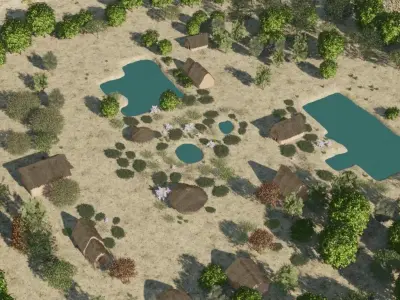 Serene Village Retreat 3D model