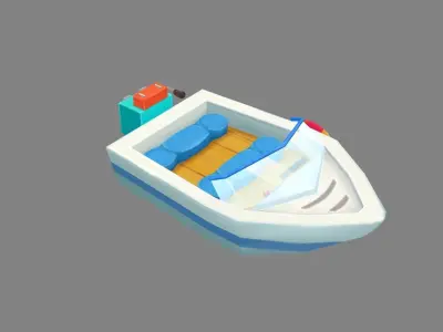 Cartoon yachts Low-poly 3D model