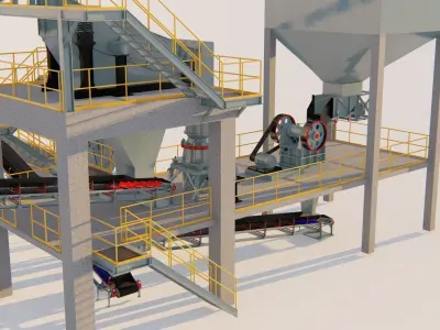 gold mining crushing section 3D Model 3D model