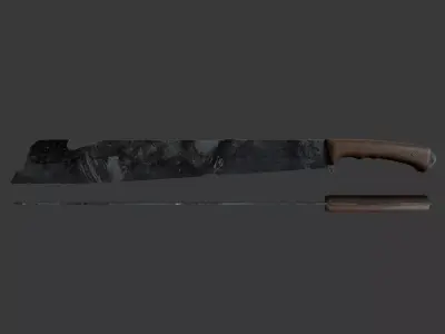 Game and VR-AR Ready Machete Low-poly 3D model