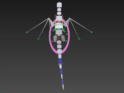 The constellation of the dragon 3D model Low-poly 3D model