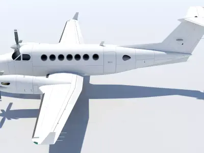 BE350 Executive Turboprop Static   Low-poly 3D model
