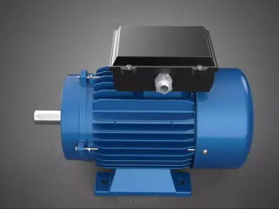 STANDARD INDUSTRIAL GENERIC BLUE ELECTRIC MOTOR AC INDUCTION 3D model