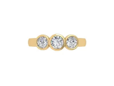Solitair 3 Stone Ring 3D print model order