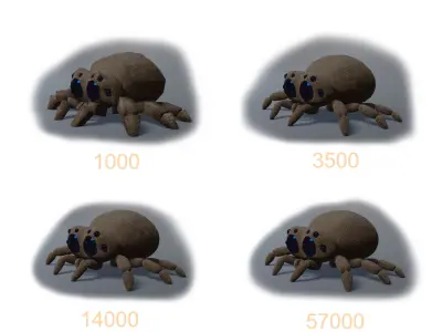 Spider with eyes Low-poly 3D model