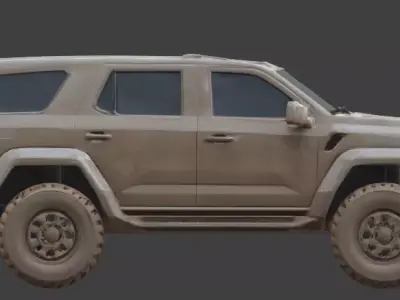 Realistic Sci-Fi Tactical Armored SUV Low-poly 3D model