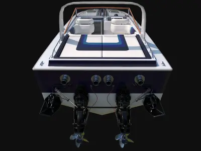 Miami Vice PowerBoat - 1985 Chris Craft Stinger 390X Low-poly 3D model