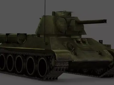  T-34 Commander Version Low-poly 3D model