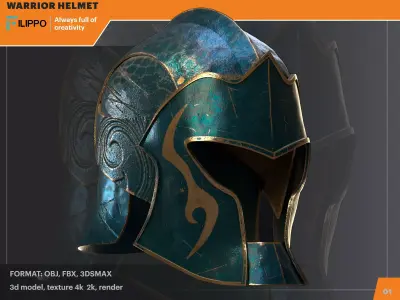 warrior helmet Low-poly 3D model purchase
