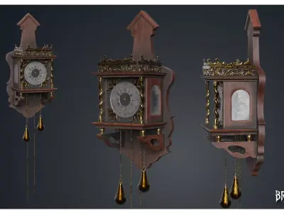 Wall Clock 5 - Clocks 1900S 3D model