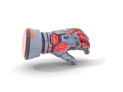 Futuristic Robotic Arm with LED Highlights Model Pack Low-poly 3D model