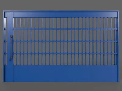 PBR Industrial Gate 4 Low-poly 3D model