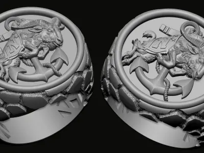 Goat Ring 3D print model