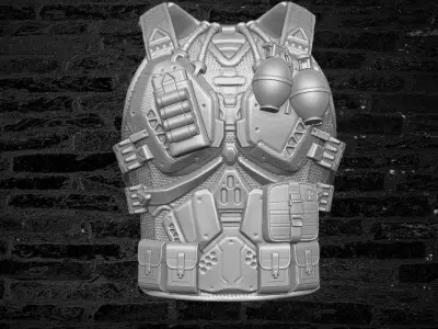 Future Cyber Vest 3D printable File for Action Figures  3D print model