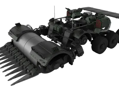 Sci Fi   vehicle  Armed Road roller 3D model