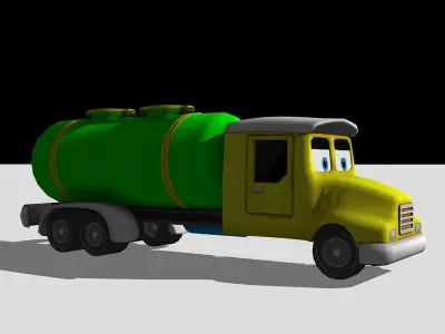 Water Tanker Low-poly 3D model