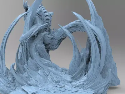 Dinosaur Cliff Mountain sculpture 2 3D model