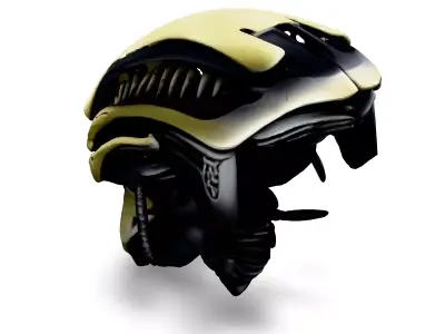 SciFi Alien Robot Head High Detail Low-poly 3D model
