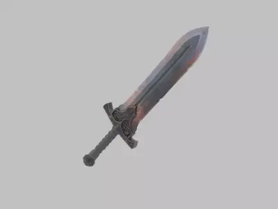 Black Reliquary Greatsword Epic Dark Fantasy Weapon Low-poly 3D model