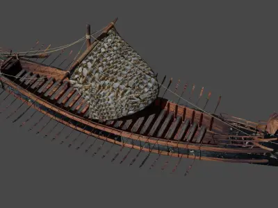 Roman Trireme battle ship 3D model  highpoly 3D model