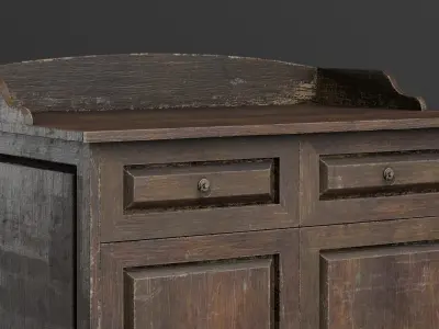 Old furniture Low-poly 3D model