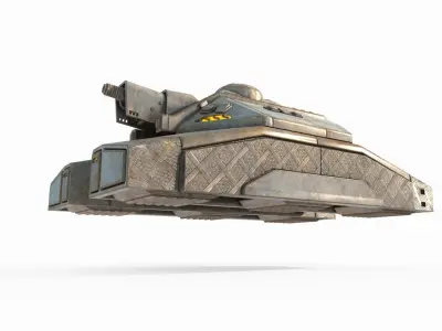 Future sci-fi maglev laser gun tank 3D model