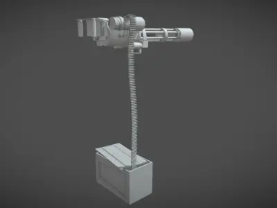 Machine Gun Mad Max Low-poly 3D model