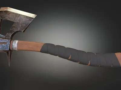 Axe military weapon PBR game readey  Free low-poly 3D model