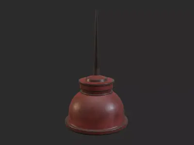 Vintage Oilcan Red painted Old Rusty PBR Free low-poly 3D model