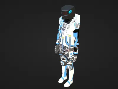 Robot Soldier - Assault Soldier Low-poly 3D model 8